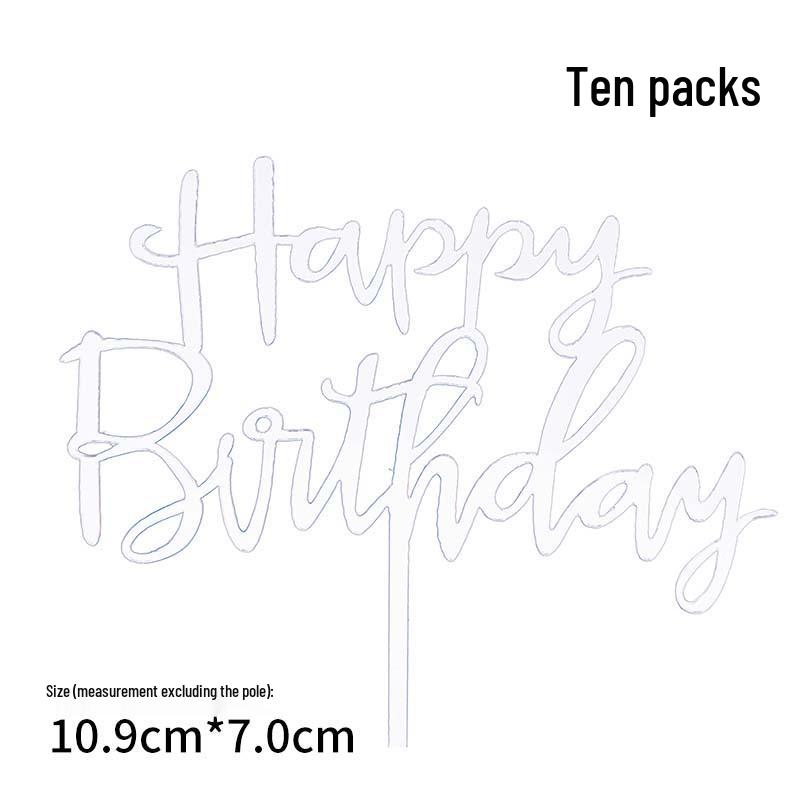 50-Pack Acrylic 'Happy Birthday' Cake Toppers - Popular Party Decorations with Free Shipping