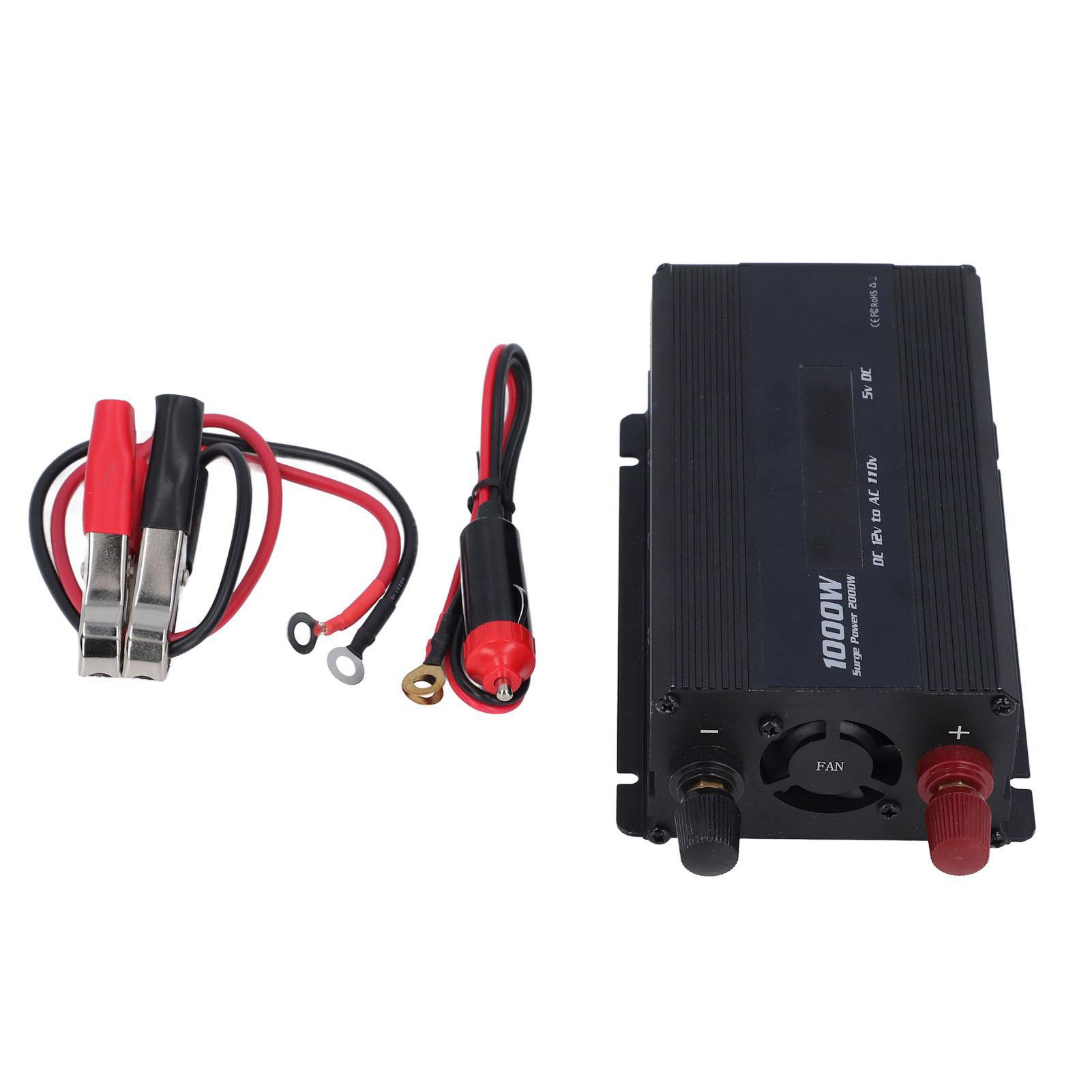 

Power Inverter Car Plug Adapter Outlet Converter with USB Fast Charging and International Socket 1000W DC12V to 110V