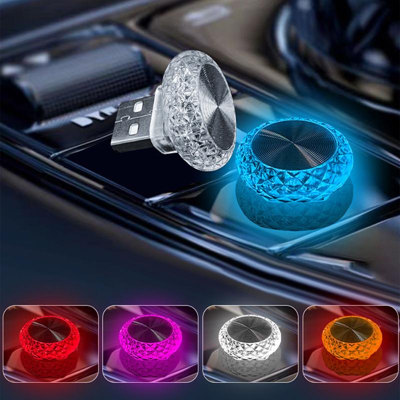 SEAMETAL Car USB Atmosphere Light Portable Mini LED Ambient Decorative Lamps Auto Interior Night Light