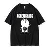 Gothic style dark 2025 pure cotton trendy T-shirt top neutral letters American messy fonts for men and women redtube logo