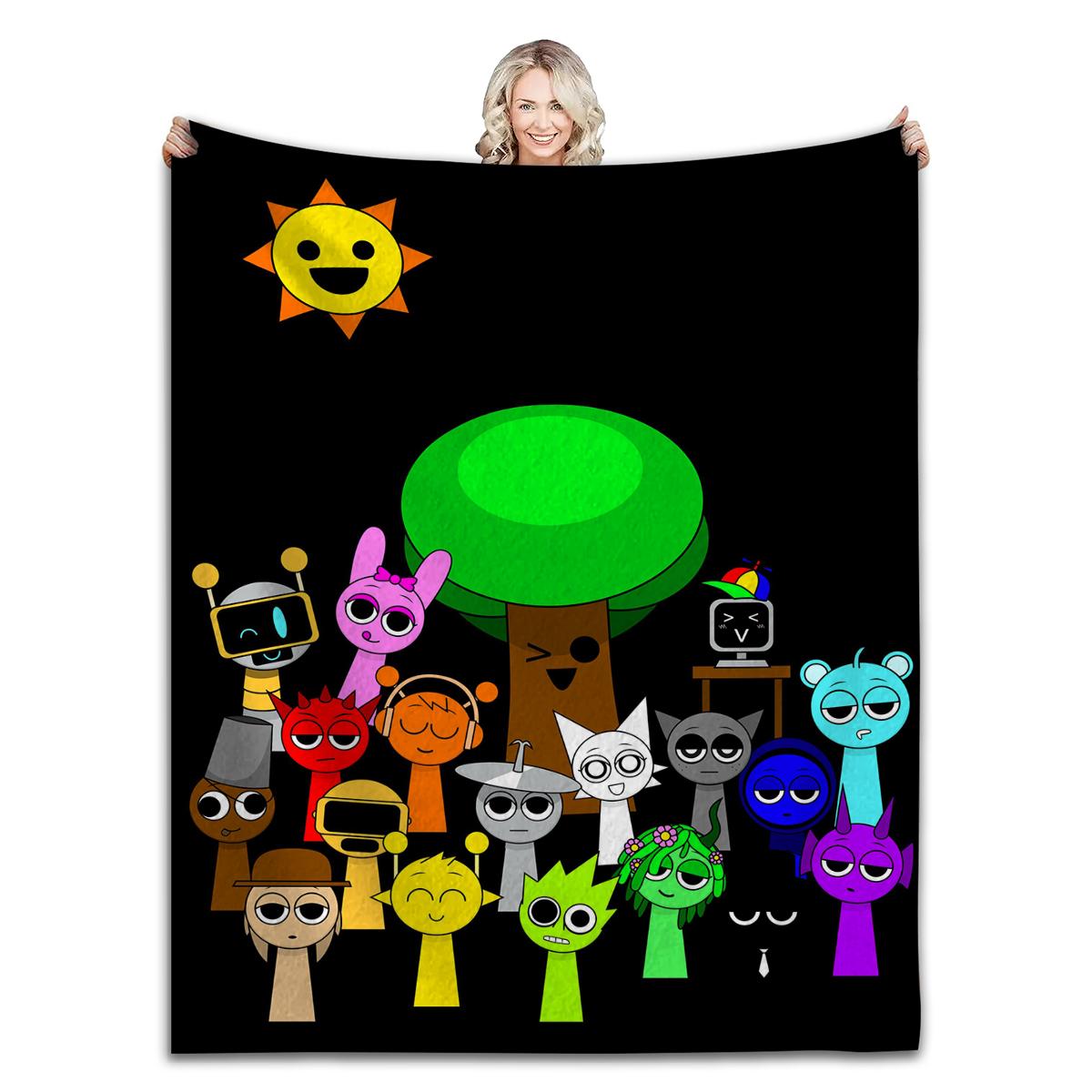 

М яка пухнаста плед-ковдра Sprunki Incredibox для дивана, ліжка, багаторозмірна, ковдра для сну, на всі сезони 75x100cm