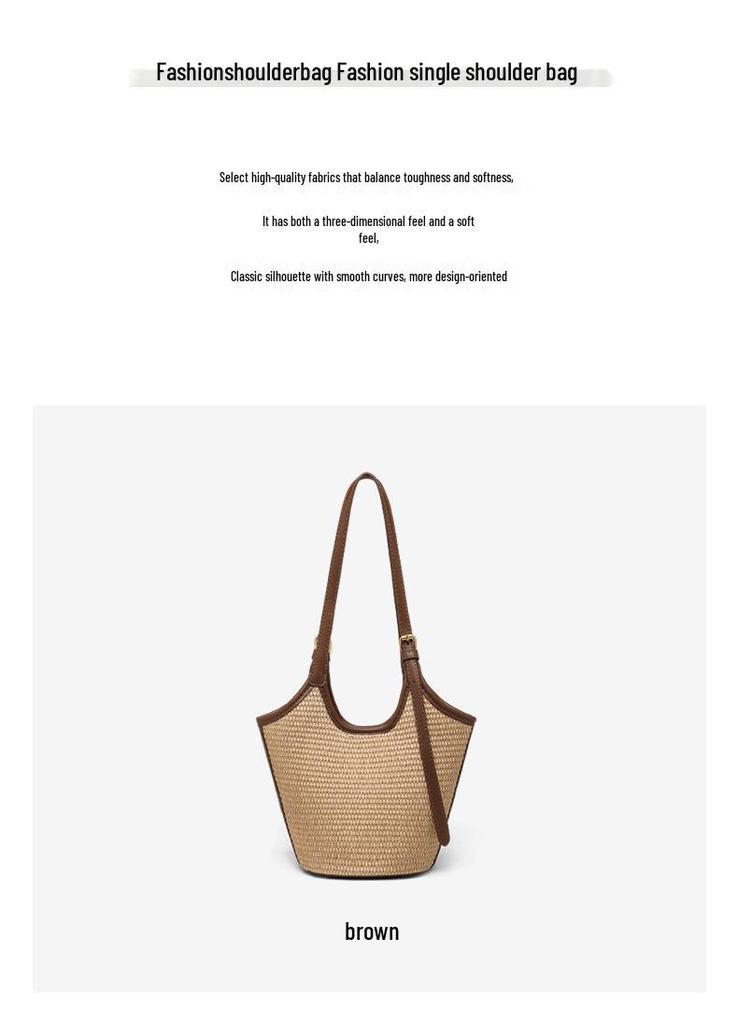 Women's Large Capacity Straw Woven Bucket Bag - 2026 Summer Style