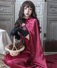 [Milky Time] Little Red Riding Hood Halloween Cosplay Costume, Long Dress with Cloak