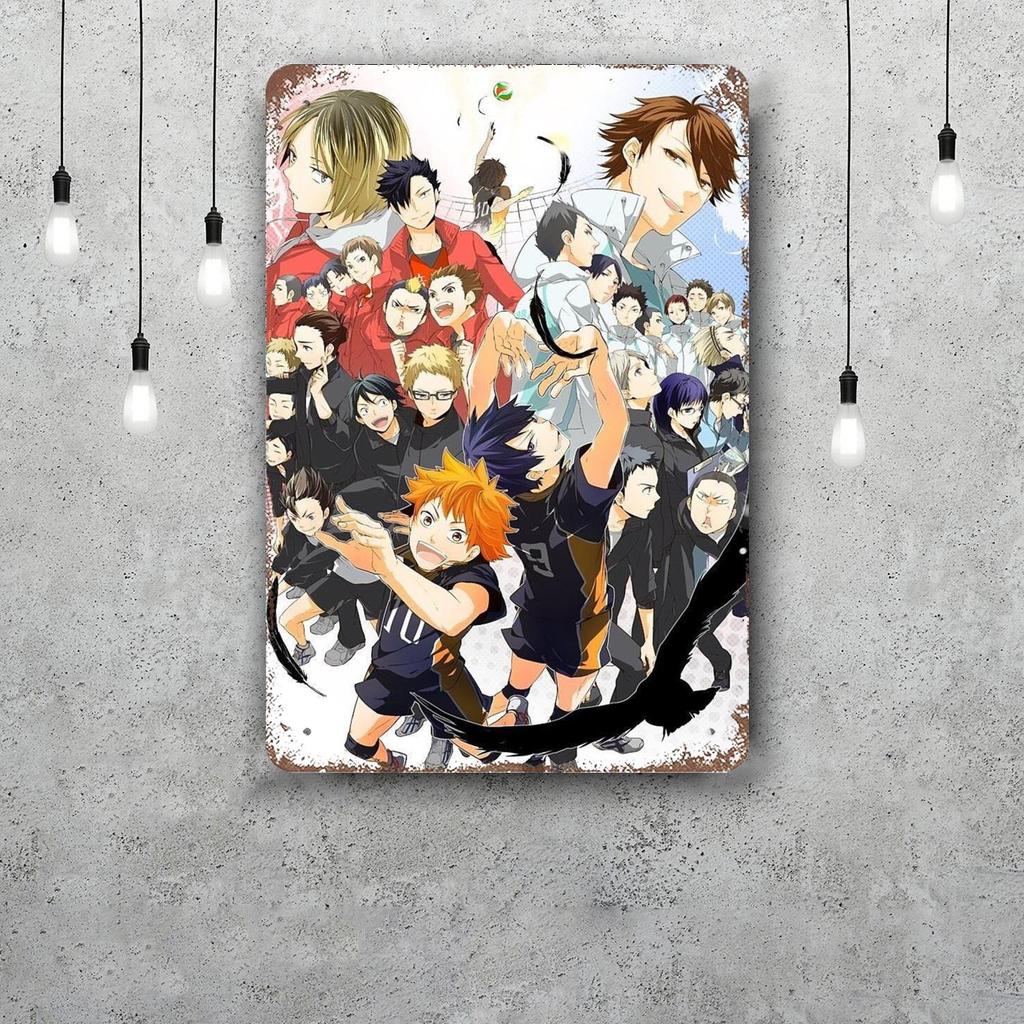 Haikyu Hinata Animation Vintage Metal Tin Signs Posters Decor Retro Metal Plaque Wall Art Decor for Garage Bar