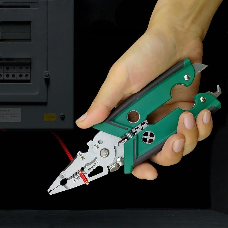 1Pcs Manual Wire Pressing And Splitting 14 In 1 Multifunctional Electrician Pliers For Wire Cutting Wire Stripping Pliers