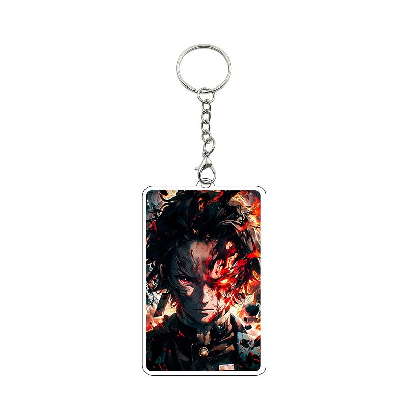Fashion Anime Acrylic Keychain Accessories Tomioka Giyuu Kanroji Mitsuri Nezuko Cartoon Car Charm Pendant Gifts Toys Wholesale