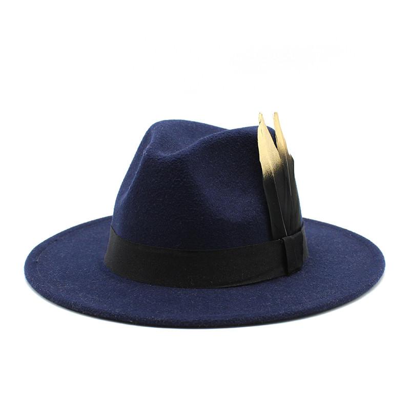 Panama Top Hat British Versatile Flat Edge Jazz Hat Woolen Top Hat Men'S And Women'S Hats