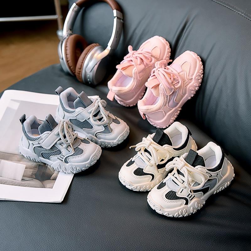 1-5 year old baby sports shoes boys and girls shoes mesh breathable 2025 autumn new soft-soled children's dad shoes