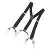 3.5CM Men Suspenders Y Shaped Elastic Adjustable 6 Clip Black Men Pants Suspenders for Business Party