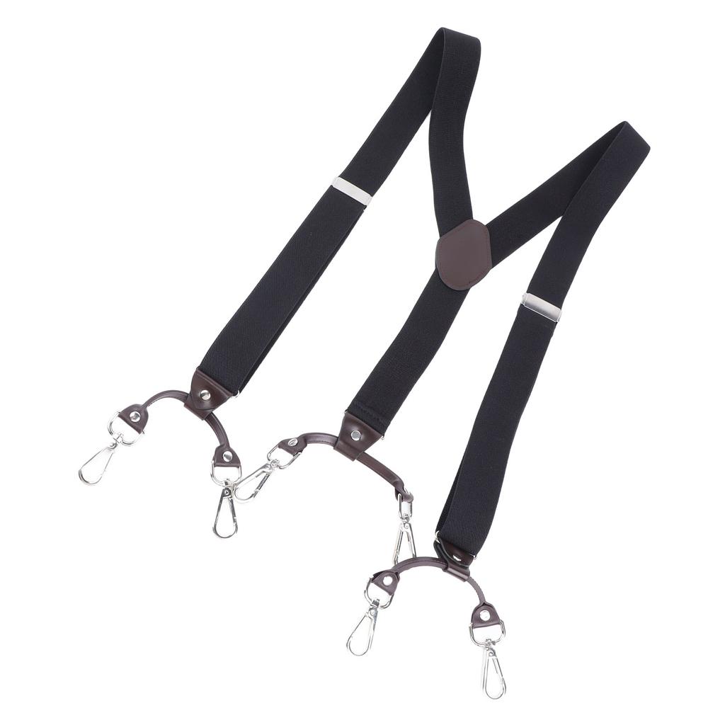 3.5CM Men Suspenders Y Shaped Elastic Adjustable 6 Clip Black Men Pants Suspenders for Business Party