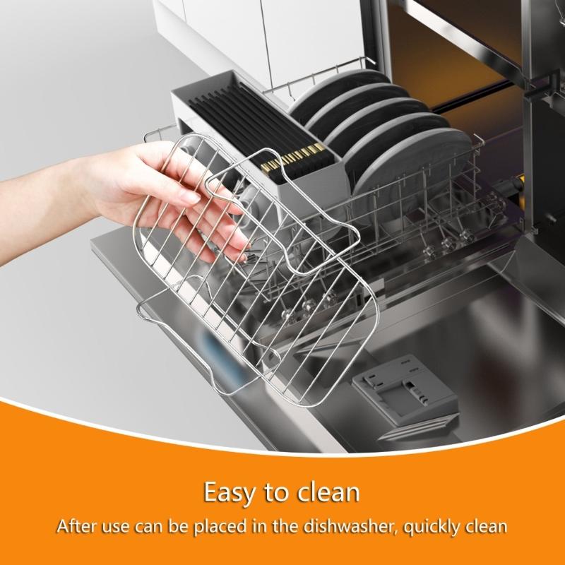 4pcs Air Fryer Rack Silicone Basket Oven Baking Tray Liner Double Layer Roasting Rack for AF400UK Air Fryer Accessories