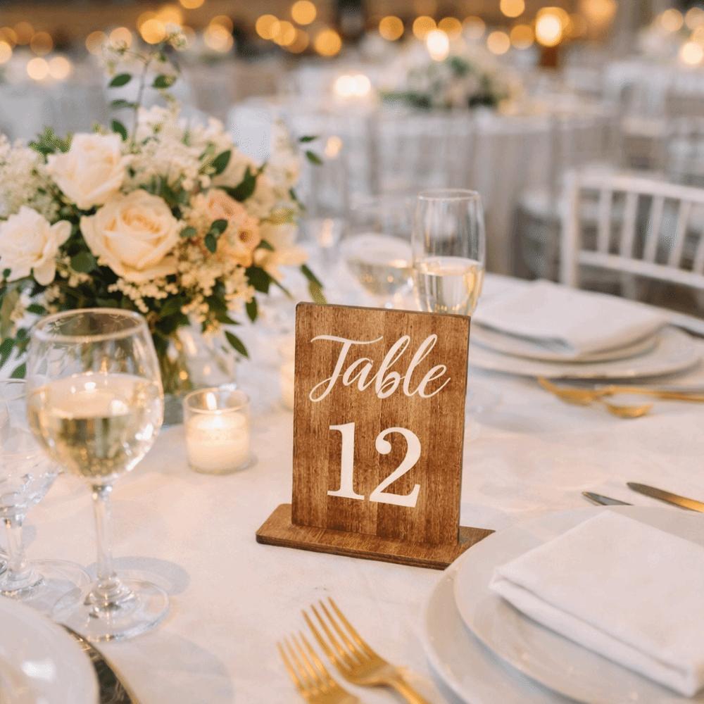 Double-Sided Wooden Table Markers Numbers 1-20 Table Number Signs  Dining Table