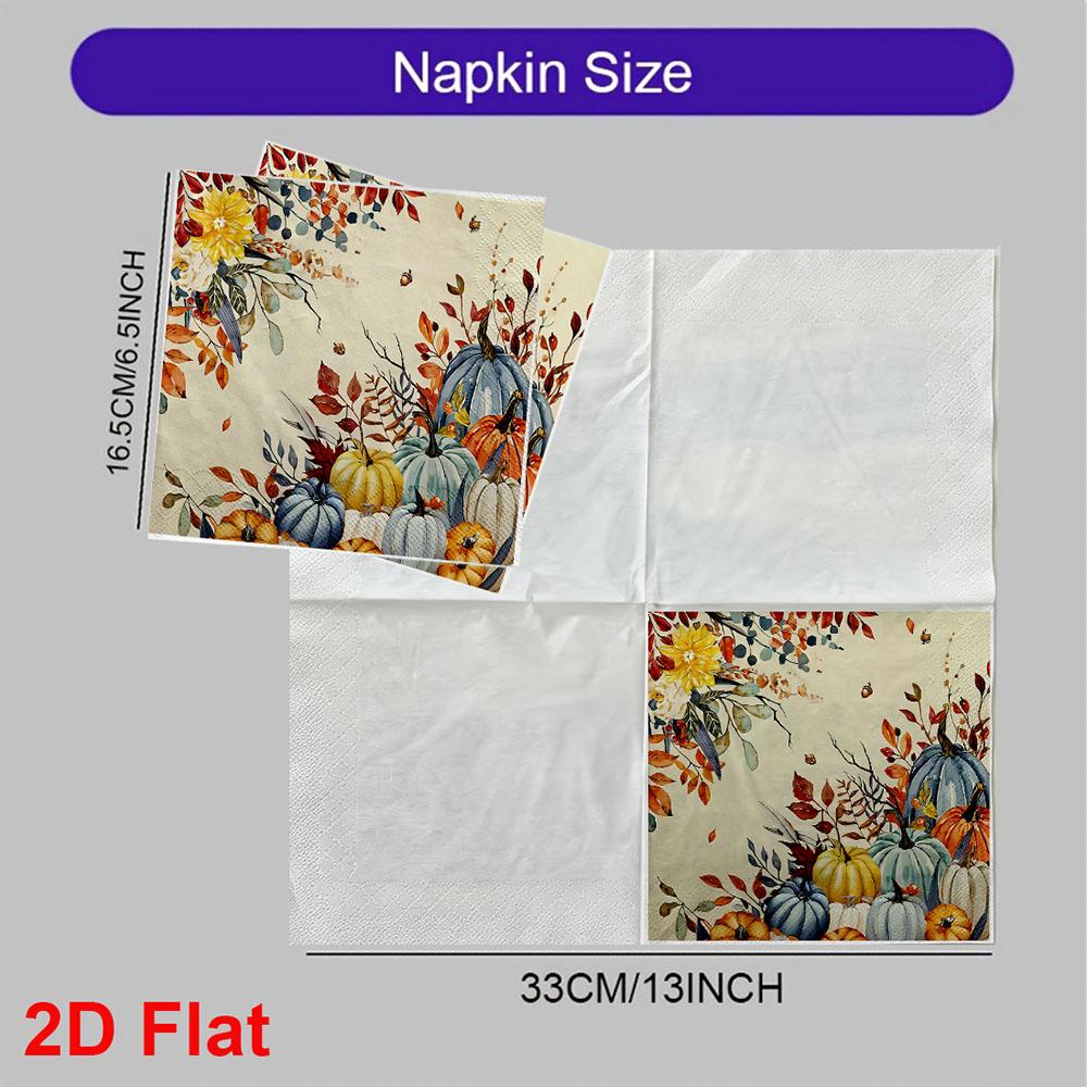 20pcs Disposable Napkins with Halloween pumpkin Pattern Print for Wedding,Parties,and Daily Use for Thanksgiving Fall Christmas Table Decoration