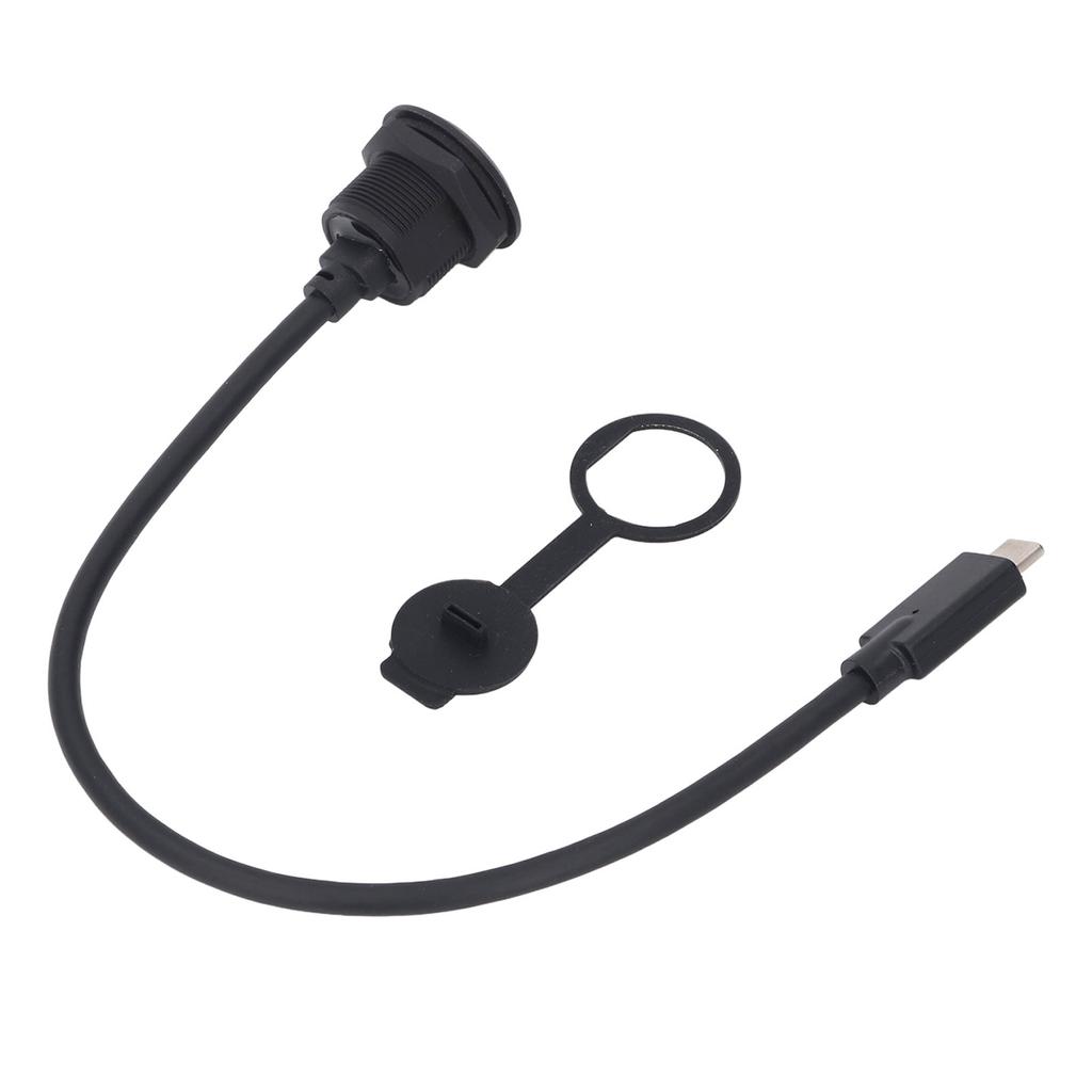 Type C 3.1 Male To Female Cable Thread Fixed Flush Mount Adapter Cord PD 60W 20V 3A Fast Charging 10