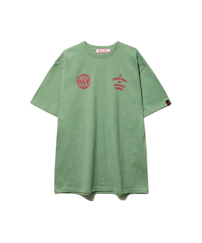 HELLVN H/V Double Logo Short Sleeve_Light Khaki (Sas1-2Hva02)