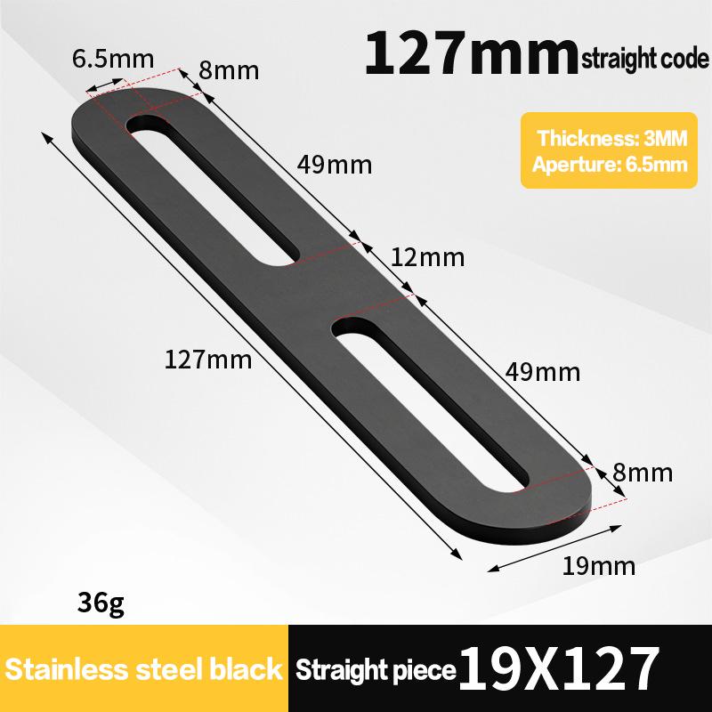 1ks Nerezový pravoúhlý držák Černý/Stříbrný Zesílený 180stupňový Plochý Pevný Držák Konektor Nábytkový Držák