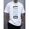 Men's Casual LEGEND Print Crew Neck Short Sleeve T-Shirt - Black With Blue Lette