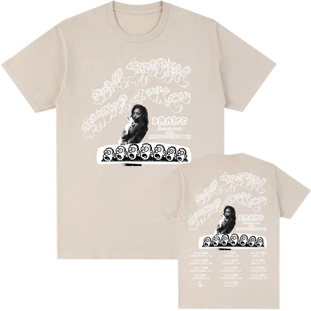 Drake $ome $pecial $hows 4 UK EU 2025 Tour with PARTYNEXTDOOR T-shirt UnisexStreetwear Loose Cotton Men Tshirts Grunge Print Tee