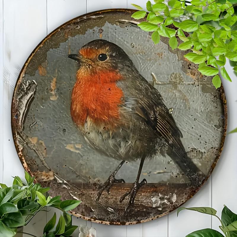 D Flat Cute Highland Cow with Shamrock Hat Round Tin Sign St Patricks Day Metal Wall Art for Irish Decor Farmhouse Accent a