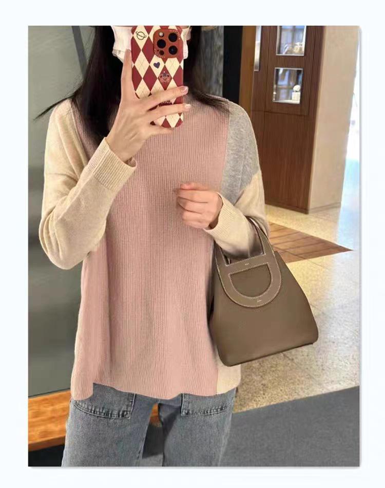 Luxury Women's Cowhide Basket Bucket Bag