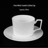 Nordic Style Bone China Coffee Set - Gold Trimmed Butterfly Design Cups (White).