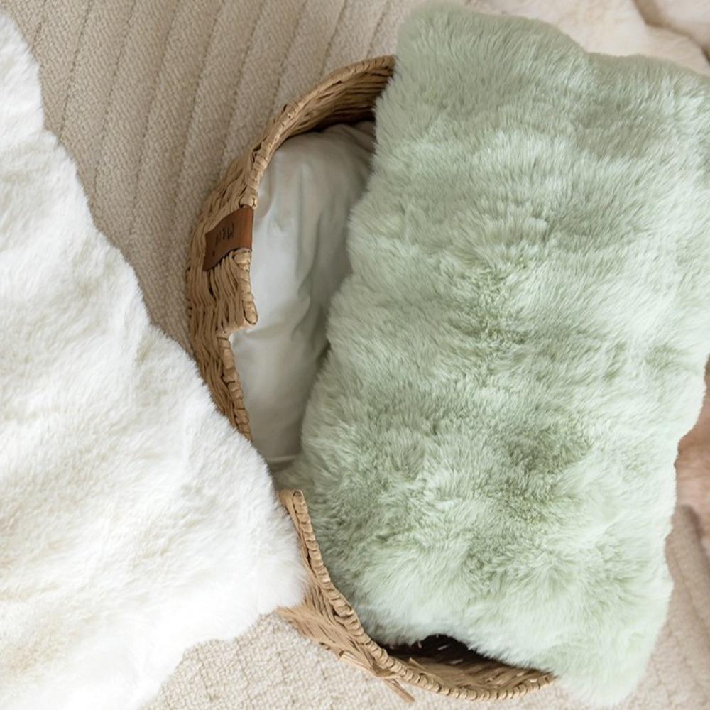 Imitation Rabbit Hair Plush Cushion Cover Warm Pillow Case Simple Throw Pillow Cover  Home Decor
