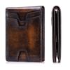 First Layer Cowhide RFID Anti-theft Brush Two Fold Wallet Men's Short Version Genuine Leather Retro Beauty Money Clip