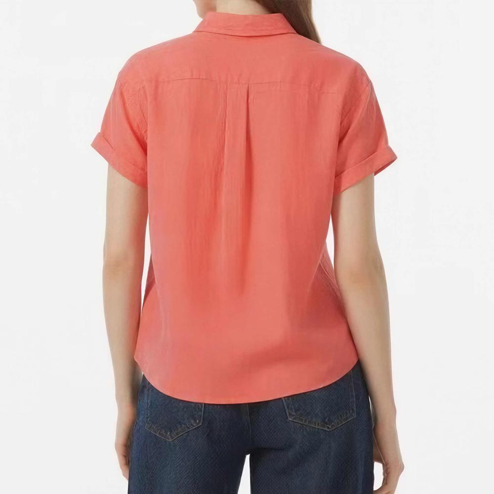 Polo Ralph Lauren SS26 Linen Pointed Collar Pony Embroidered Button Short Sleeve Shirt Women Shirts 211A92158-003