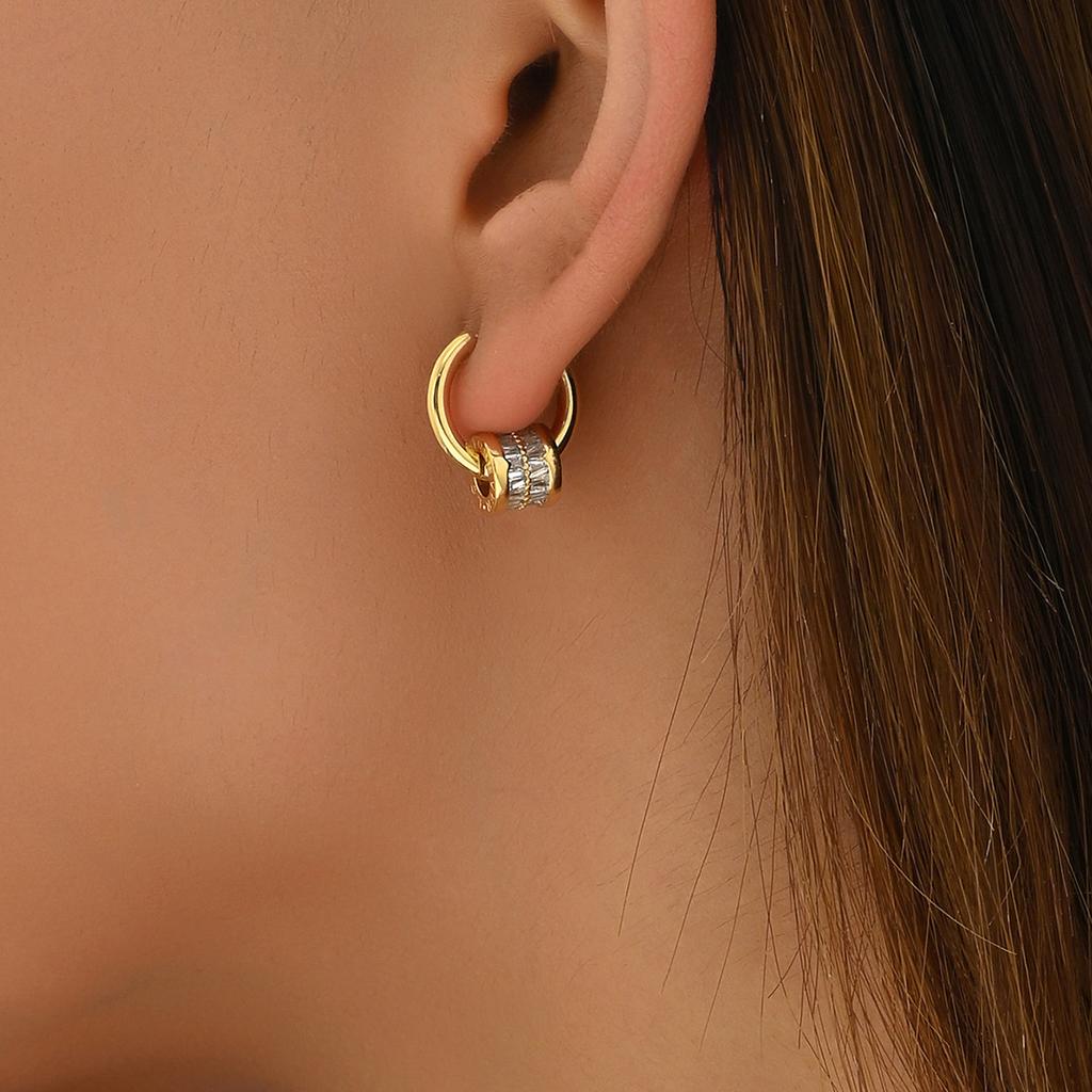 Women All Match Zircon Lettering Ear Clip Earring