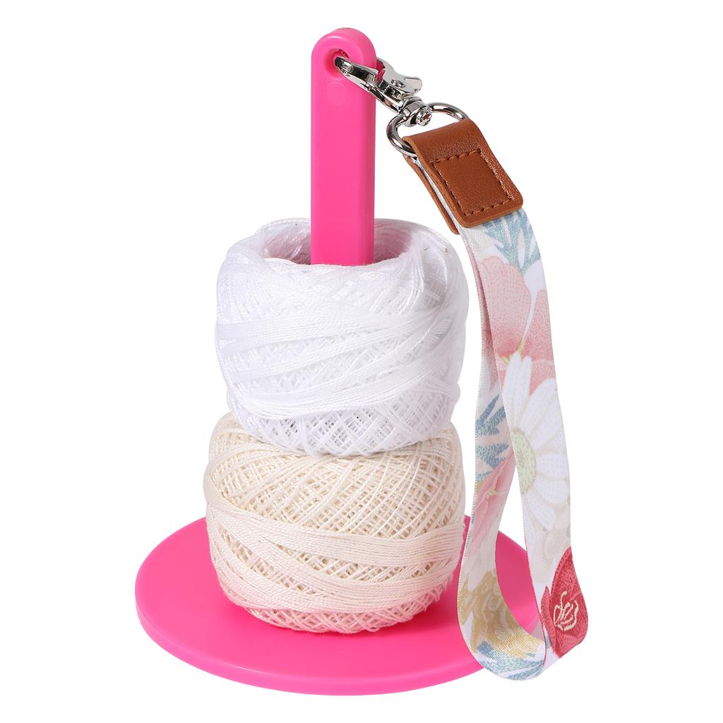Yarn Holder Plastic Spinning Knitting Tools Crochet Accessories Stand DIY Sewing Thread Spool With Wrist Strap Wool Ball Winder