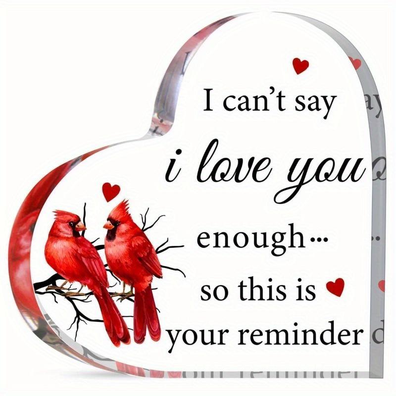 

Праздничная табличка «Любовь кардинала» - Романтический акриловый настольный декор на день рождения мамы, свадебные юбилеи и День святого Валентина чистый