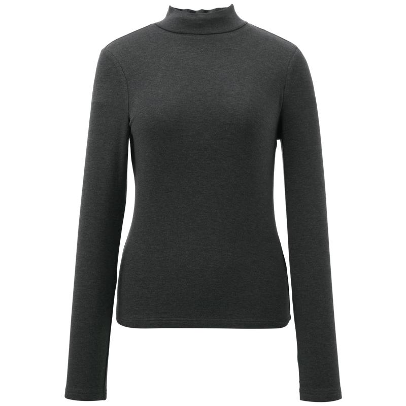 Women's Stand Collar Long Sleeve Slim Fit T-shirt