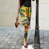 Women's Hawaiian Print Black Slim Fit Joggers, Side Slit Design Athletic Pants, Casual Streetwear, Comfortable Stretch Fabric