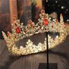 Baroque Bride wedding crown headdress Colors Metal Crystal circle Tiaras Hair Jewelry Queen King Diadem Head Ornaments