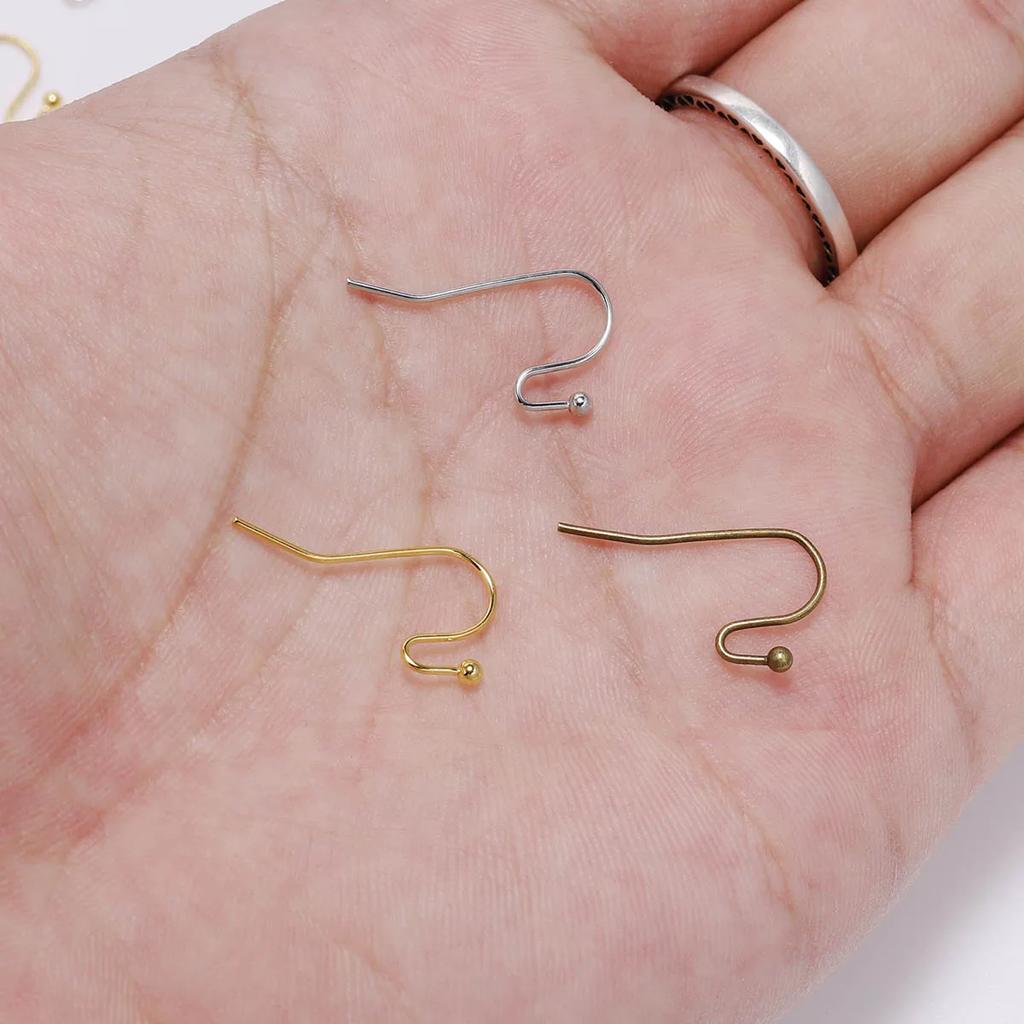 100pcs/lot 20*17mm 10 Color Iron Bead Charms Earring Wires With Ear Hook Earrings Clasp Findings Supplies For Jewelry Making DIY