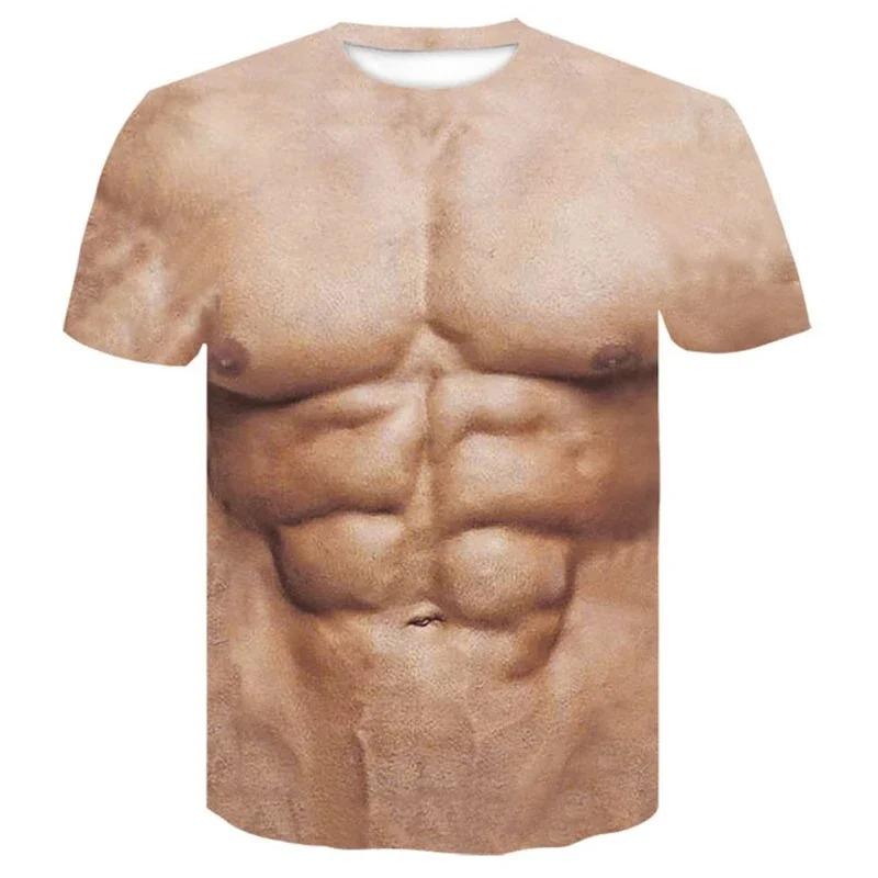 

Цікава 3D-симуляція м язів Чоловіча футболка з принтом Літня футболка з круглим вирізом 3D-принт Мода Хараджуку Вулична літня футболка 5XL