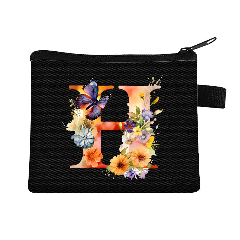 Letter Printed Children'S Change Bag Student Polyester Card Bag Simple Coin Storage Bag Portable Card Bag