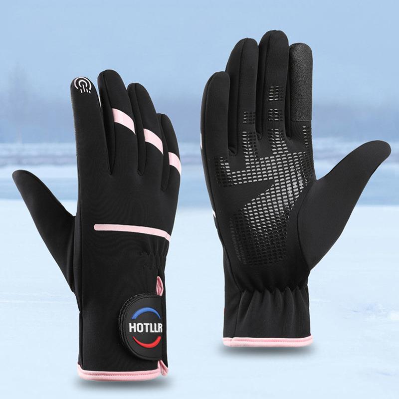 

Велоперчатки мужские и женские зимние бархатные теплые для улицы, для катания на лыжах, альпинизма, мотоциклетные, водонепроницаемые, ветрозащитные, с сенсорным экраном XL