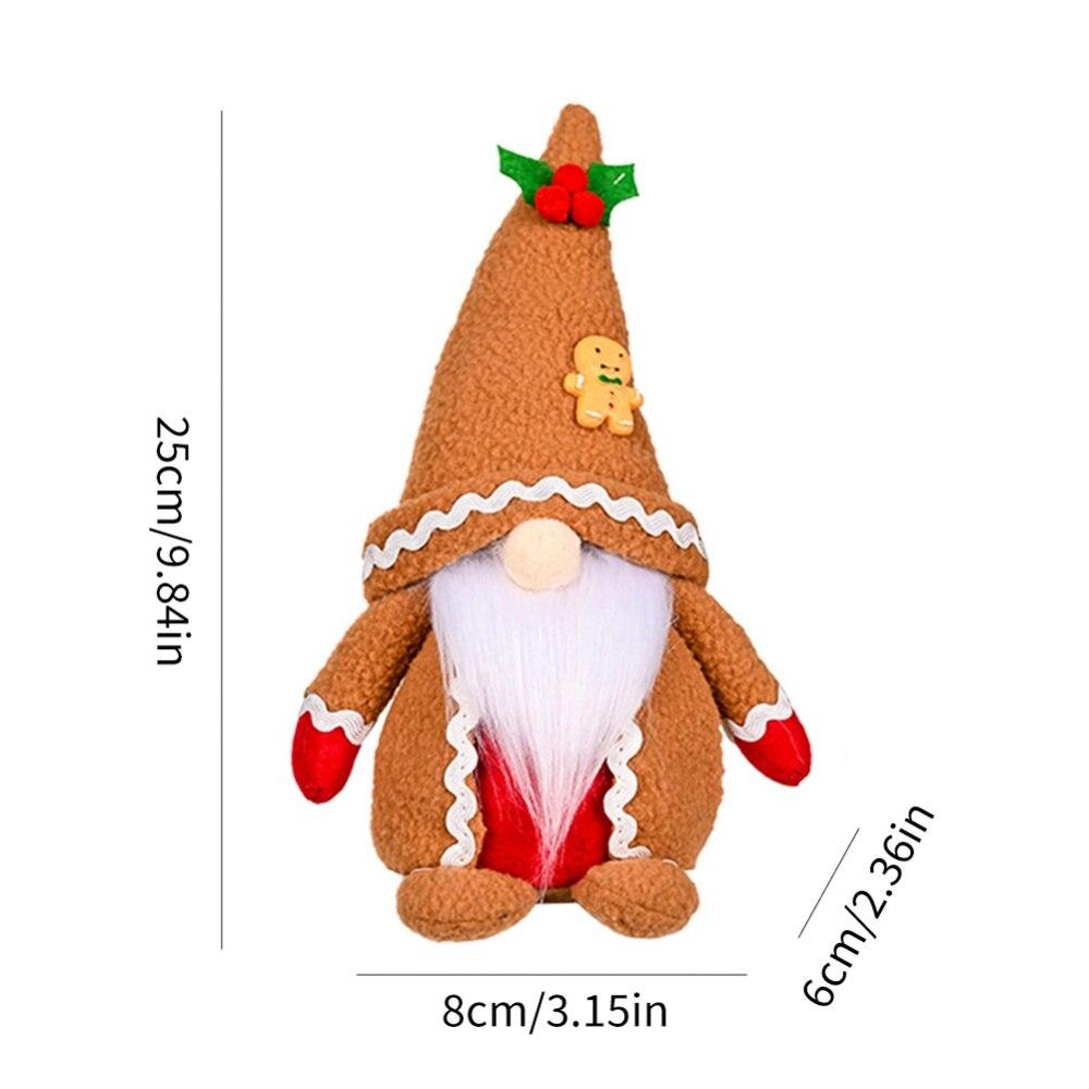 Gingerbread Man Christmas Gnome Decoration Plush Christmas Elf Decoration Farmhous Santa Tomte Swedish Face Figurines