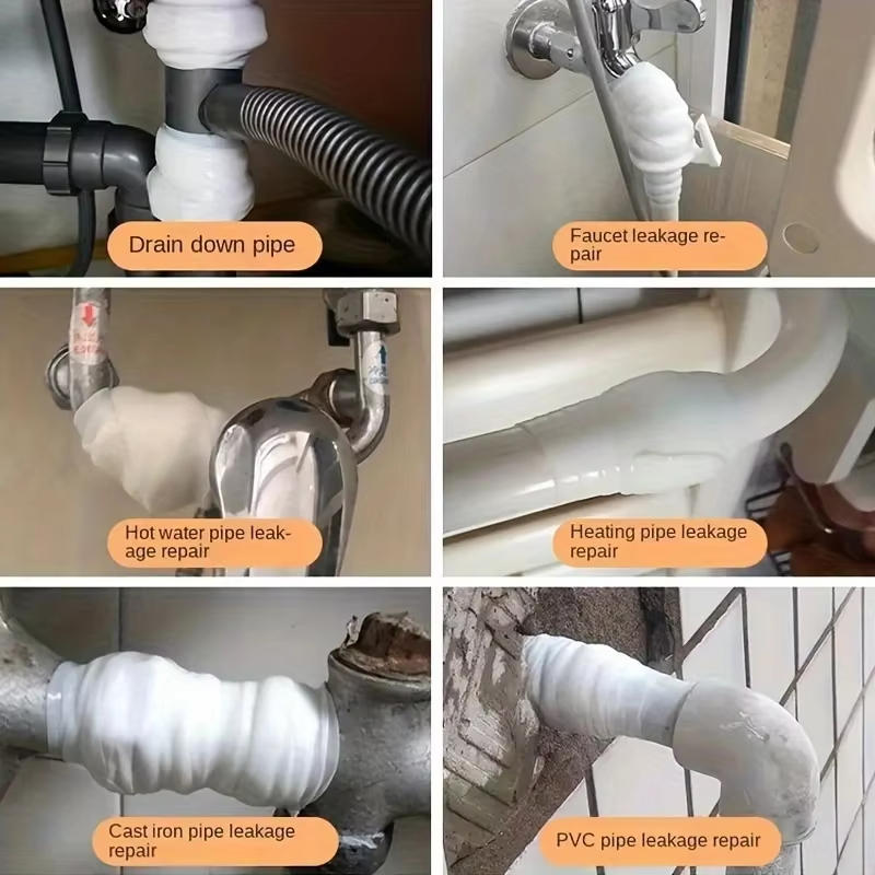 Water Pipe Leak Repair Tape Self-adhesive Strong Waterproof Tape Water Pipe Leak Winding Repair Silicone Rubber Leak Stop Tape