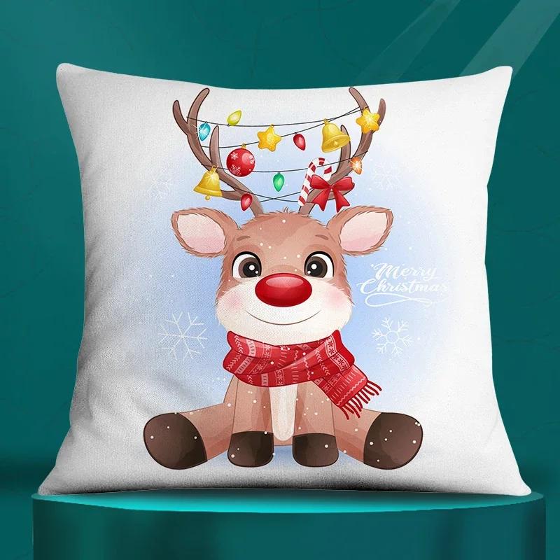 Square Pillowcase, Christmas Gift, Santa Car Supplies, Office Supplies, Living Room Sofa Cushion Cover, Home Decoration.