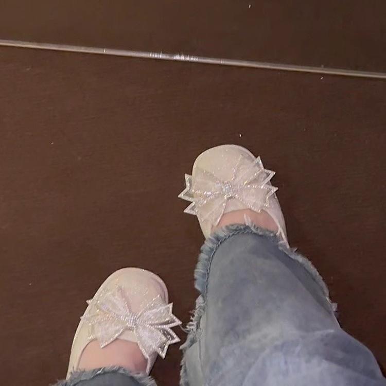 Bridal wedding shoes square head new one-word buckle with Mary Jane bow waterproof table high-heeled banquet shoes