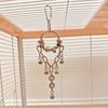 Wear-resistant Metal Bird Chain Bells Toys Bite Resistant Bird Cage Hanging Toy  Small Medium Birds