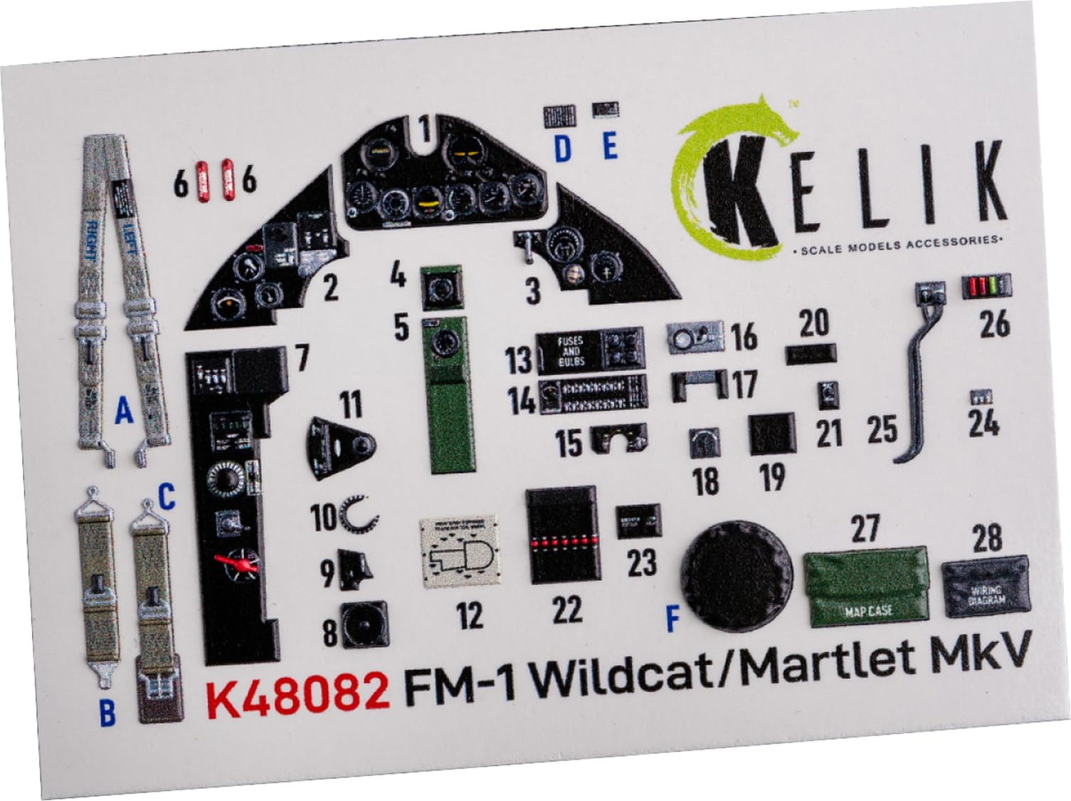 

Reskit Wildcat Martlet Interior 3D Decal Пластиковая модель Decal RSKK48082 1/48 FM-1 Mk.5 (для Тамии)