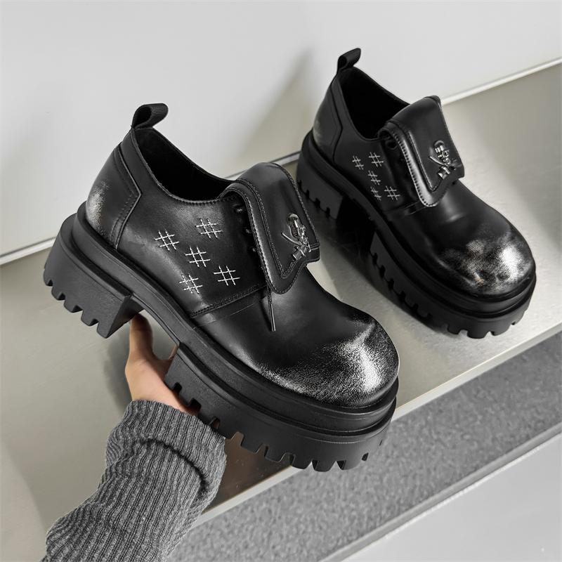Fashion New Arrival Men Thick Bottom Oxford ShoesCasual Leather Shoes Fashion Business Formal Dress Footwear Soft Outdoor Male Sneakers