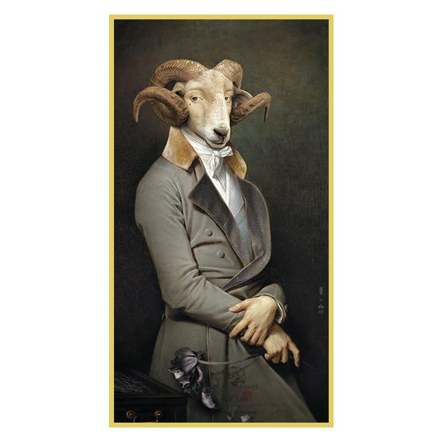 

Портрет животного, картина на холсте, винтажный стиль, постер, украшение, фреска для гостиной, настенные художественные принты для современного домашнего декора 40cm×80cm NoFrame