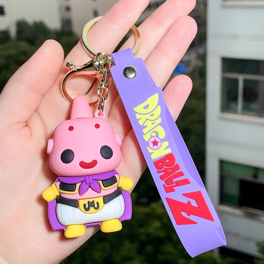 Anime Keychain PVC Cartoon Cartoon Figure Trunks Son Goku Piccolo Buu Vegeta Figures Key Chain Keyring Bag Decor