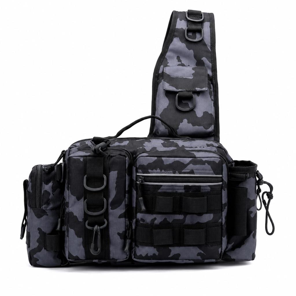 Fishing Shoulder Camouflage Fishing Gear Can Be Used As a Waist Bag [hana&ran] Bag, Bag, 2-Way, Pattern, Multi-functional Pockets, Storage,