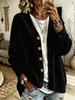 Women's Autumn Corduroy V-Neck Loose Double Pocket Cardigan
