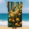 Vintage Botanische Paddenstoel Strandlaken Kleurrijke Plant Sneldrogend Polyester Badlaken voor Zomervakantie Surfen Zandvrij Mat